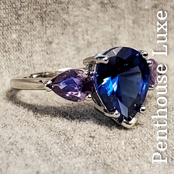 FINAL RESTOCK!! Blue Sapphire Amethyst Ring - Picture 3 of 7